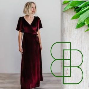 Meghan Velvet Wrap Mulberry Maxi Dress XL